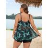 image:imageArolina Womens Plus Size Tankini Swimsuits Mesh See Through Modest Two Piece Bathing Suits Front Tie Flowing Swimwear