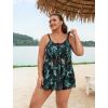 image:imageArolina Womens Plus Size Tankini Swimsuits Mesh See Through Modest Two Piece Bathing Suits Front Tie Flowing Swimwear