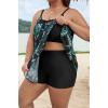 image:imageArolina Womens Plus Size Tankini Swimsuits Mesh See Through Modest Two Piece Bathing Suits Front Tie Flowing Swimwear