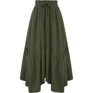 image:imageArolina Women Long Skirts High Waist Skirts Renaissance Maxi Skirts Summer Casual Elegant A Line Flowy Skirts with PocketsAmy Green
