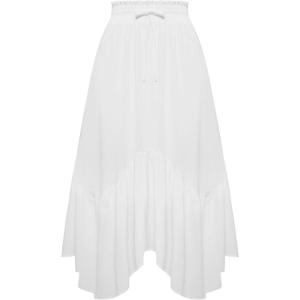 image:imageArolina Women Long Skirts High Waist Skirts Renaissance Maxi Skirts Summer Casual Elegant A Line Flowy Skirts with PocketsWhite
